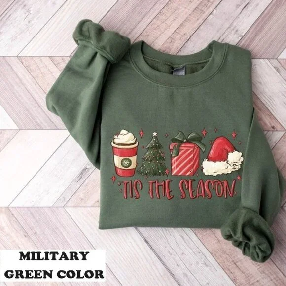 Christmas Tis The Season Sweatshirt, Merry Christmas Sweatshirt 79 - Picture 1 of 5